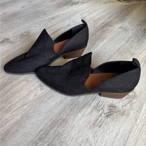 Lucky Brand Women’s Black Mahzan Soft Leather Loafers Western Slip On Booties 8